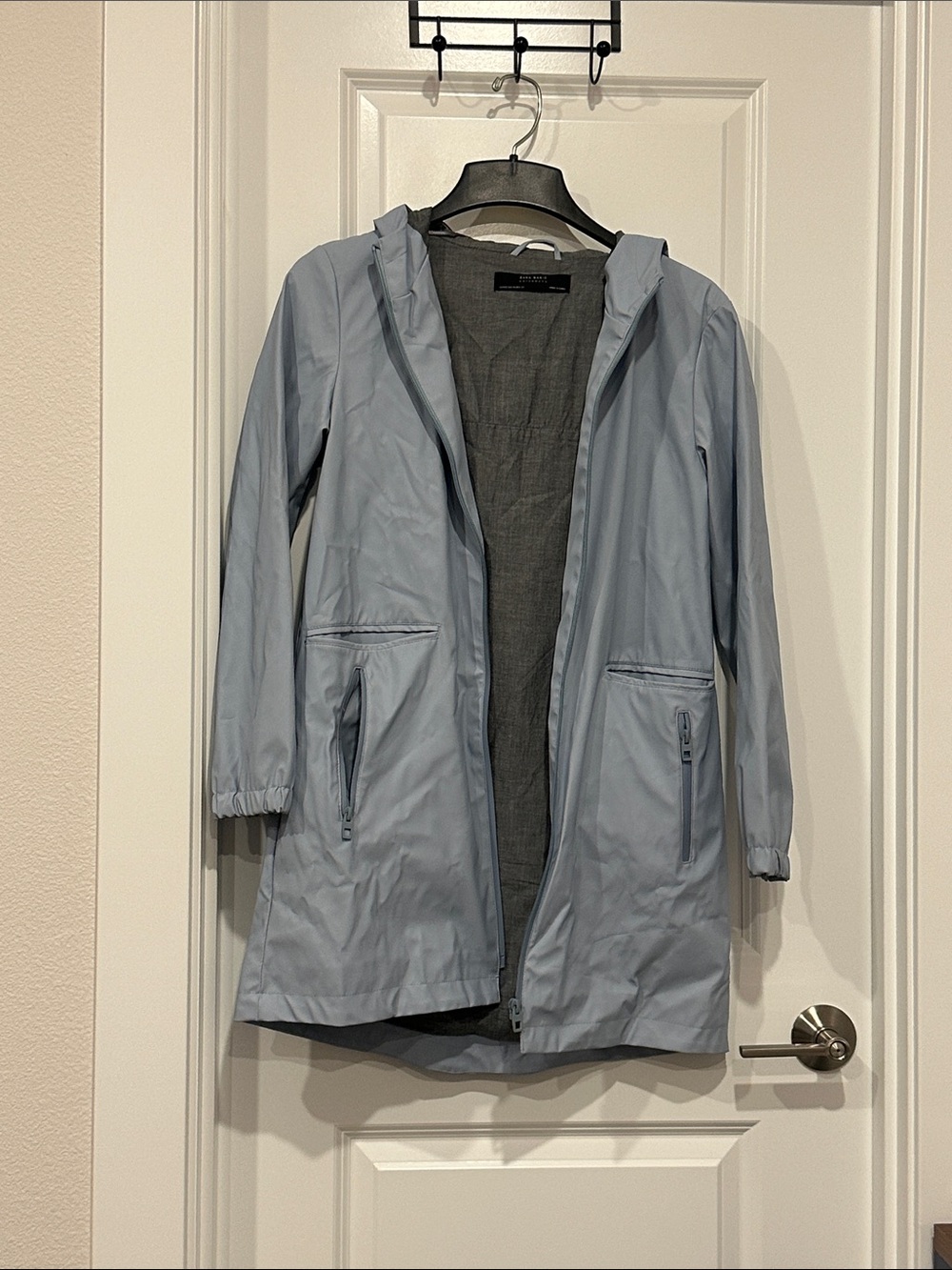 Zara Hooded Rain Jacket - Women's Lightweight Light blue Hooded Coat